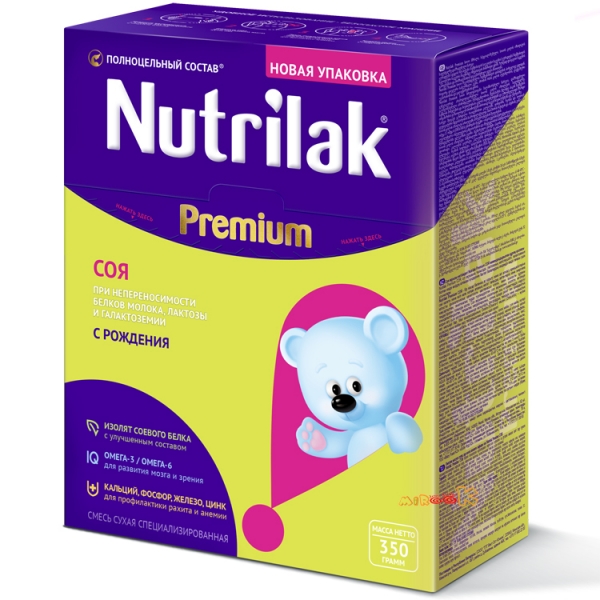 Молочная смесь Nutrilak® Premium Соя для детей с рождения 350 гр.