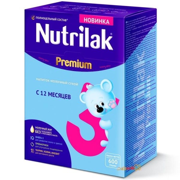 Молочная смесь Nutrilak Premium 3® 600 грамм для детей c 12 месяцев.