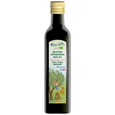 Детское оливковое масло Fleur Alpine «Extra Virgin Organic» 250 мл. для детей с 6 мес.
