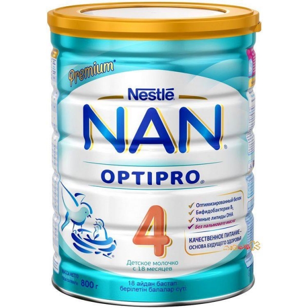 Детское молочко NAN 4 Optipro® 800 грамм для детей с 18 месяцев.