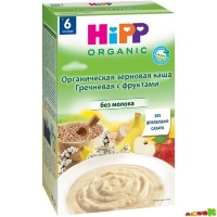 Каша HiPP гречневая с фруктами безмолочная 200 г для детей с 6 мес. Органик.
