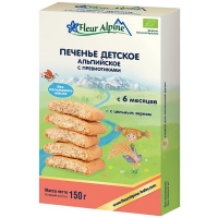 Детское печенье Fleur Alpine АЛЬПИЙСКОЕ (с пребиотиками) 150 гр. Organic для детей с 6 мес.