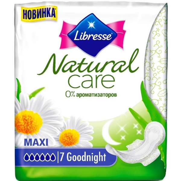 Гигиенические прокладки Libresse® Natural Care Maxi ночные 7 шт.