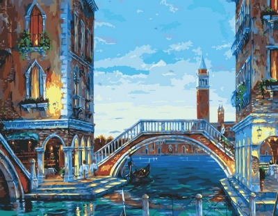 Набор для раскрашивания по номерам (Каналы Венеции) размер 40x50 см.