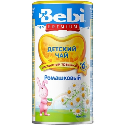 Детский чай Bebi® Premium ромашковый 200 гр. для детей с 6 мес.