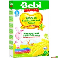 Каша Bebi Premium кукурузная безмолочная низкоаллергенная с пребиотиками 200 г - для детей с 5 мес.