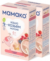 Каша МАМАКО 7 злаков с ягодами 200 грамм x 2 шт. - на козьем молоке для детей с 6 мес.