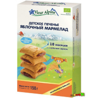 Печенье Fleur Alpine яблочный мармелад 150 гр. для детей с 18 мес.