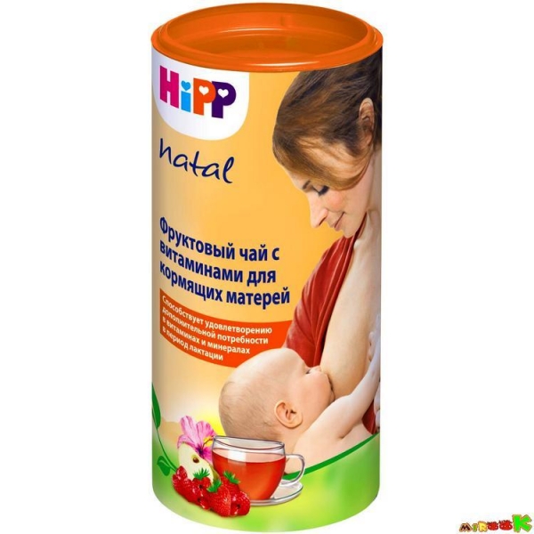 Фруктовый чая HiPP Natal с витаминами для кормящих матерей 200 грамм.