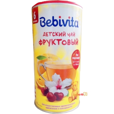 Детский чай Bebivita фруктовый гранулированный от 6 месяцев 200 грамм.