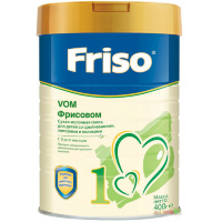 Молочная смесь Фрисовом 1 с пребиотиками 400 гр для новорожденных детей от 0 до 6 мес, Friso®.