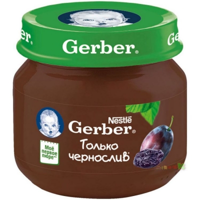 Пюре Gerber® Чернослив 80 гр., для детей с 4 мес.