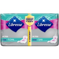 Гигиенические прокладки Libresse® Ultra Super DUO с поверхностью "сеточка" 16 шт.