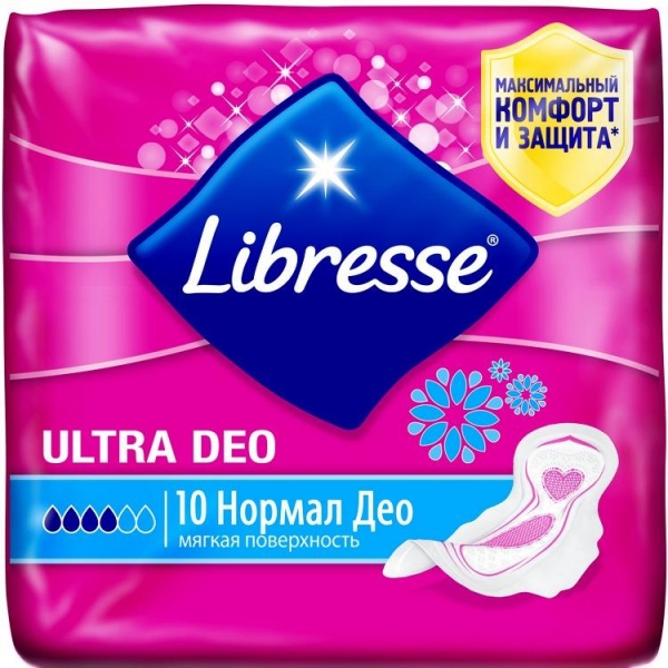 Гигиенические прокладки Libresse® Ultra Normal DEO с мягкой поверхностью 10 шт.